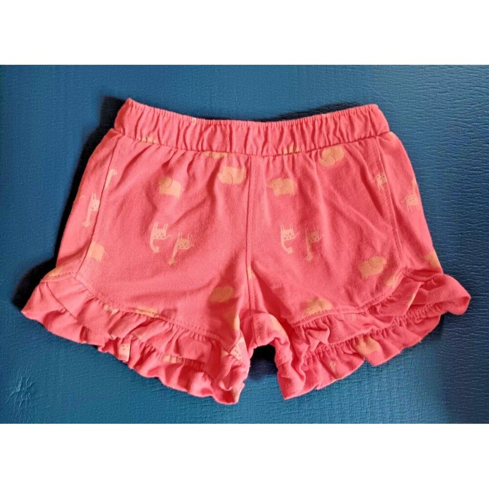 Shorts 0 To 3 Months Girls Carters with Ruffles Baby Pink Safari Animals
